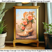 Westerne Cowgirl Mode Boot Rozen DF9LF Decoupage Tissuepapier