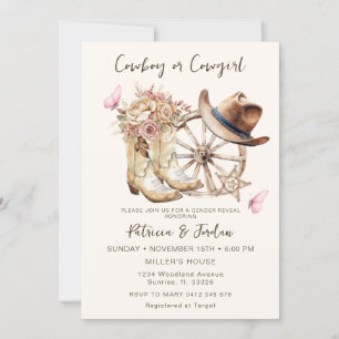 Westerne cowgirl of cowboy geslachtsopenbaring kaart