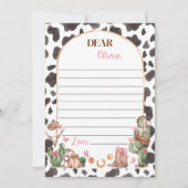 Westerne Cowgirl Time Capsule Note Bericht Kaart (Voorkant)