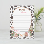 Westerne Cowgirl Time Capsule Note Bericht Kaart (Staand voorkant)