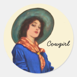 Westerne Cowgirl Vrouw Stickers