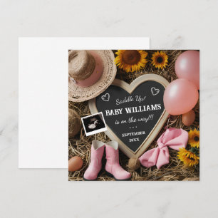 Westerne Cowgirl zwangerschapsaankondiging Kaart