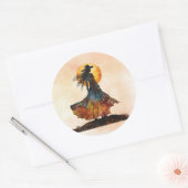 Westerne dansende vrouw ronde sticker (Envelop)