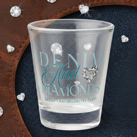 Westerne Denim en Diamonds Bachelorette Shot Glas