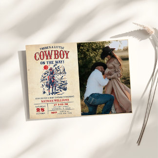 Westerne Desert Cowboy Baby shower Foto Kaart