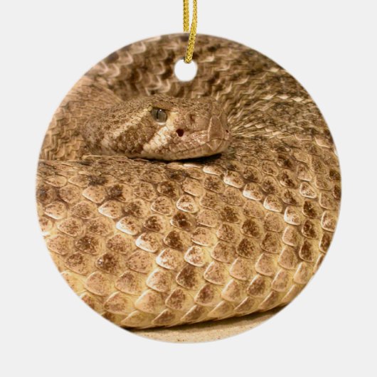 westerne diamondback ratelslang keramisch ornament (Voorkant)