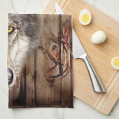 Westerne droomvanger amerikaanse indianenwolf theedoek (Quarter Fold)