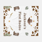 Westerne eerste Rodeo verjaardagsfeestje Fleece Deken (Voorkant (Horizontaal))