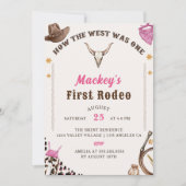 Westerne eerste verjaardag Rodeo rustieke cowboy Kaart (Voorkant)