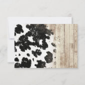 Westerne en landbloemen boots Rustic Wedding RSVP Kaartje (Achterkant)