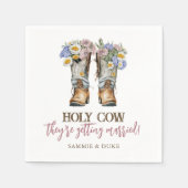 Westerne en landbloemen boots Rustic Wedding Servet (Voorkant)