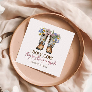 Westerne en landbloemen boots Rustic Wedding Servet