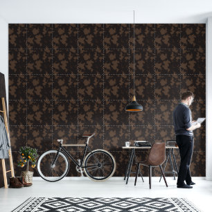 Westerne Faux Koe Print Zwart en Bruin Behang