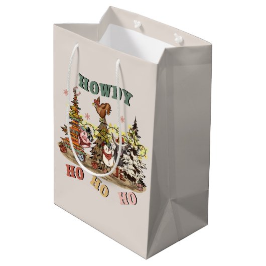 Westerne feestdieren Kerstmis Medium Cadeauzakje (Achterkant Gekanteld)