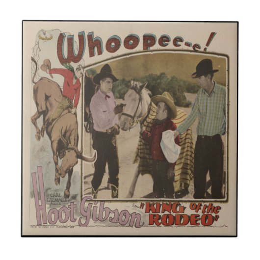 Westerne filmkoning Poster Rodeo Tegeltje (Voorkant)