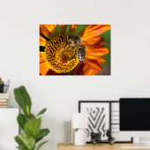 Westerne foto van honingbijen poster (Thuiskantoor)