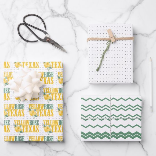 Westerne Gele Rose uit Texas Inpakpapier Vel (Voorkant)