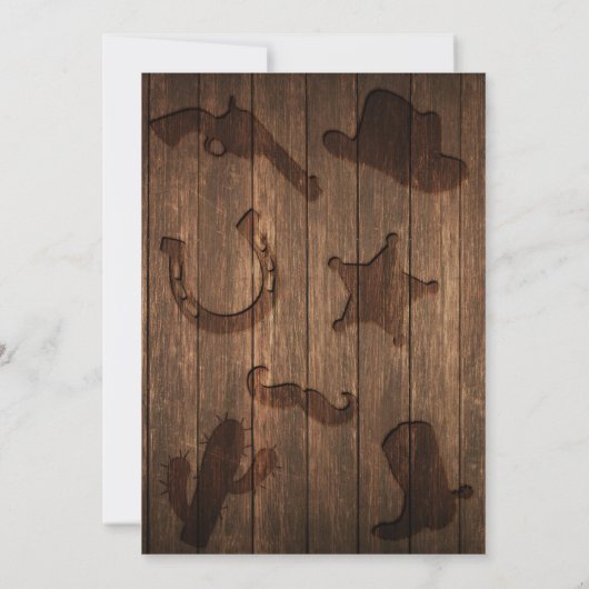 Westerne Gezocht Verjaardagsuitnodiging Kaart (Achterkant)