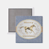 Westerne gordelsluiting met paard en vrolijk kerst magneet (Voorkant / Achterkant)