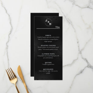 Westerne gotische bruiloft receptie menu