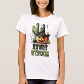 Westerne Grappige Pompoen en Cactus Girly Hallowee T-shirt (Voorkant)