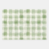 Westerne Green Cream Plaid Stripes Kerst Inpakpapier Vel (Voorkant 2)