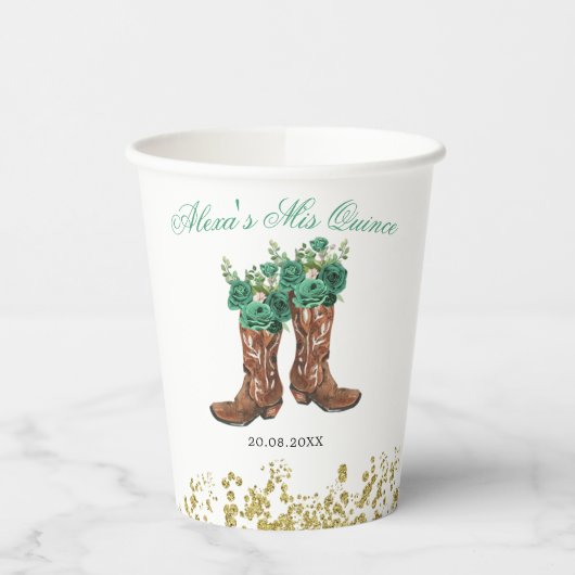 Westerne Green Hunter Charra Mis Quince Paper Cup Papieren Bekers (Links)