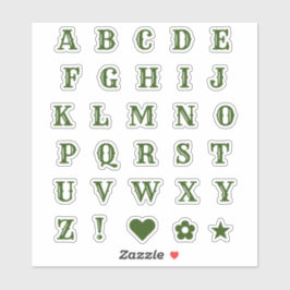 Westerne groene letters | Monogram Alfabet Sticker