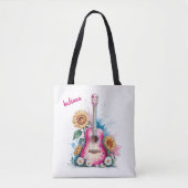 Westerne Guitar Daisies Zonnebloemen Gepersonalise Draagtas (Voorkant)
