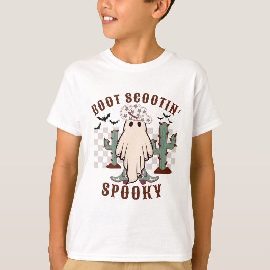 Westerne Halloween Boot Scootin Spooky T-shirt (Voorkant)