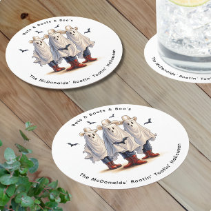 Westerne Halloween Party Cowboy Ghosts Custom Ronde Kartonnen Onderzetter