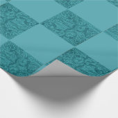 Westerne Handleer Turquiose Block Print Cadeaupapier (Hoek)