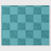 Westerne Handleer Turquiose Block Print Cadeaupapier (Vlak)