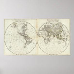 Westerne Hemisphere of New World Poster