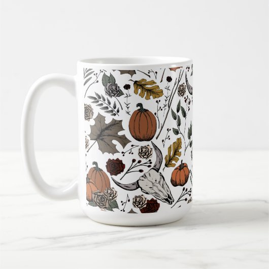 Westerne Herfst oogst en Koe schedels Koffiemok (Links)