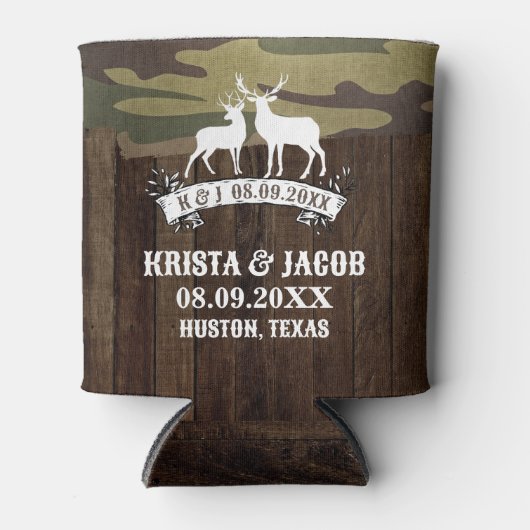 Westerne herten De jacht is over bruiloft gunst Blikjeskoeler (Voorkant)