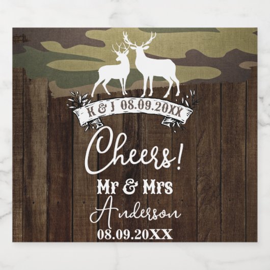 Westerne herten De jacht is voorbij bruiloft Bier Etiket (Enkel label)