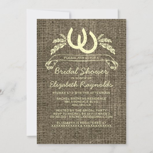Westerne Hoefijzers Bridal Shower Invitations Kaart (Voorkant)