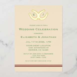 Westerne Hoefijzers bruiloft Folie Uitnodiging