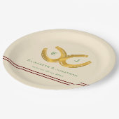 Westerne Hoefijzers bruiloft Papieren Bordje (Gekanteld)