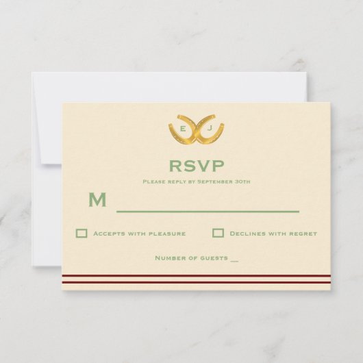 Westerne Hoefijzers bruiloft RSVP Kaartje (Voorkant)