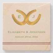 Westerne Hoefijzers bruiloft Stenen Onderzetter (Voorkant)