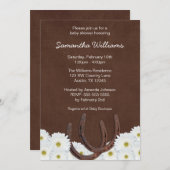 Westerne Hoefijzers en Daisies Baby shower Kaart (Voorkant / Achterkant)