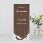 Westerne Hoefijzers en Daisies Wedding Programma (Staand voorkant)