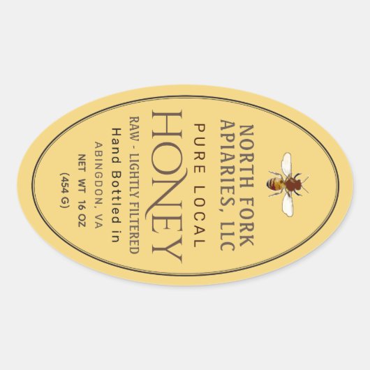 Westerne Honingbij Honey Queenline Jar Ovaal Label (Voorkant)