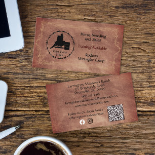 Westerne Horse Ranch Uw Logo QR-code Visitekaartje
