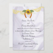 Westerne huwelijksuitnodiging met zonnebloemen kaart (Achterkant)