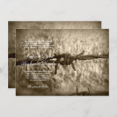 Westerne huwelijksuitnodigingen in Barbed Wire Lan Kaart (Voorkant / Achterkant)