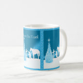 Westerne kerst biddende cowboy met paard koffiemok (Voorkant rechts)