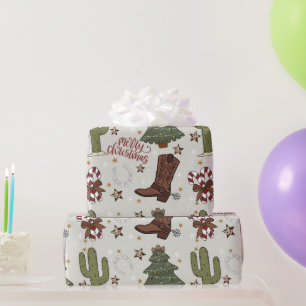 Westerne kerst cadeaupapier